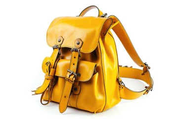 Stylish yellow backpack for school and fashion.