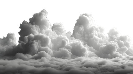 Cutout clean white cloud transparent backgrounds special effect 3d illustration