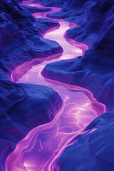 Poster - Surreal colorful landscape inspired by Grand Canyon. Background image. Created with Generative AI technology