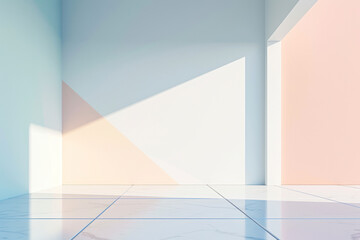 Fototapete - Minimalist geometric background, a sleek and modern scene featuring clean lines and geometric shapes.