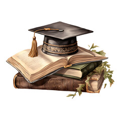 Sticker - Vintage graduation book on transparent background