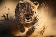 Cheetahs thrilling savannah hunt. capturing the raw power of agile predators in pursuit