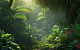 Fototapeta Sypialnia - Jungle foliage background