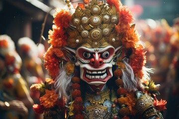 Aufkleber - A close up view of a person wearing a costume. This image can be used for various purposes