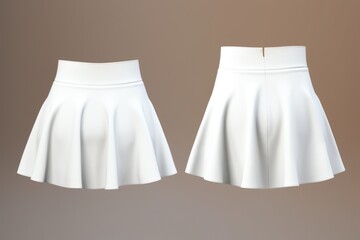 Poster - Two white skirts placed on a brown background. Suitable for fashion or clothing-related projects