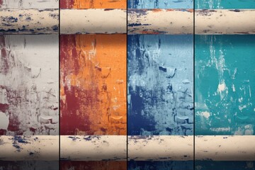 Poster - Four different colored wood panels that can be used for various design purposes