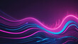 © Random_Mentalist - Neon light abstract background with pink and blue wavy lines. Glowing neon lighting. Futuristic style. Music and energy in abstract background with synthwave vibe. Pulse power lines.