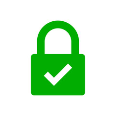 Wall Mural - lock with check mark icon