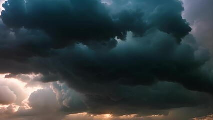 Poster - Dark and menacing storm clouds begin to gather foretelling an impending thunderstorm.