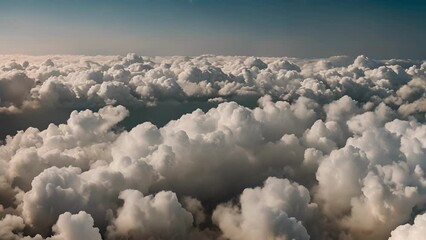 Wall Mural - spectacular drone footage of billowing clouds stretching endlessly across the horizon