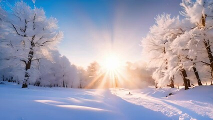 Wall Mural - a frosty winter sky enhanced by a magnificent sun halo