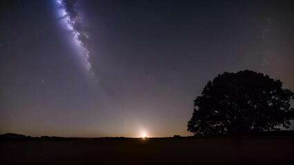 Wall Mural - mysterious zodiacal light peeking through the darkness of the night sky.