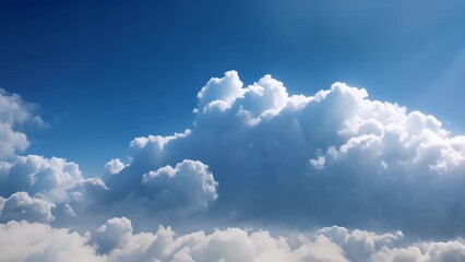Wall Mural - the sky is a canvas of deep blue decorated with graceful high cirrus clouds.