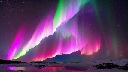 Wall Mural - a captivating display of the aurora australis with its bright and vivid colors creating an otherworl