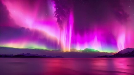 Wall Mural - a magical sight as the southern lights illuminate the polar sky with their vivid and intense colors.