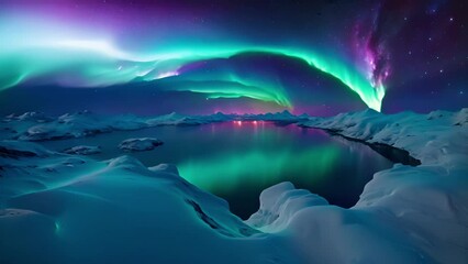 Wall Mural - gaze in wonder at the vivid and surreal sight of the southern lights illuminating the polar sky in a