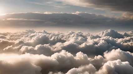 Wall Mural - intensely layered clouds viewed from a highaltitude perspective