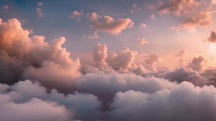 Poster - A dreamy atmosphere takes over at twilight with the clouds serving as a canvas for the soft pastel tones of the sky.