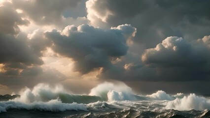 Poster - The angry sky clashes with the choppy sea below