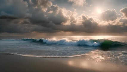 Poster - The tempestuous sky and sea seem to mirror one anothers intensity