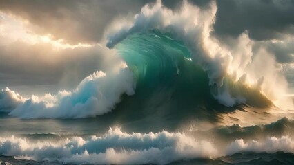 Poster - Natures tumultuous display as the sky and sea collide in a frenzy