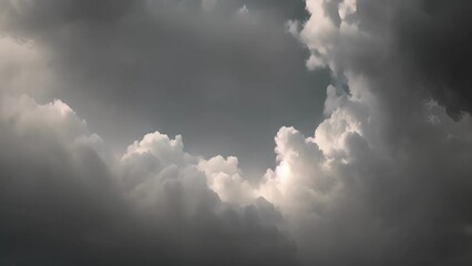 Poster - A gray canopy of nimbostratus clouds bringing a gentle and steady rain.