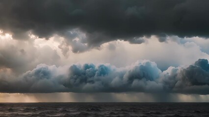 Poster - The sky engulfed in thick nimbostratus clouds ready to unleash a deluge.
