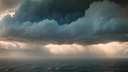 Poster - An endless sea of nimbostratus clouds unleashing a continuous downpour.