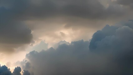 Poster - Serene virga clouds releasing graceful streaks of rain that never make landfall