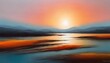 Abstract Art with Sunset Serenity and Painterly Techniques