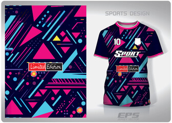 Wall Mural - Vector sports shirt background image.various geometric shapes pattern design, illustration, textile background for sports t-shirt, football jersey shirt.eps