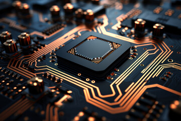 Aufkleber - a circuit board forming intricate patterns, portraying the complexity and interconnectedness inheren