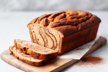 Delicious Cinnamon Bread on a White Kitchen Counter