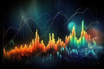 Poster - Stock market or forex trading graph and candlestick chart suitable for financial investment concept. Economy trends background for business idea and all art work design, AI Generated