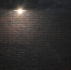 Wall Mural - chandelier lamp in a black brick room