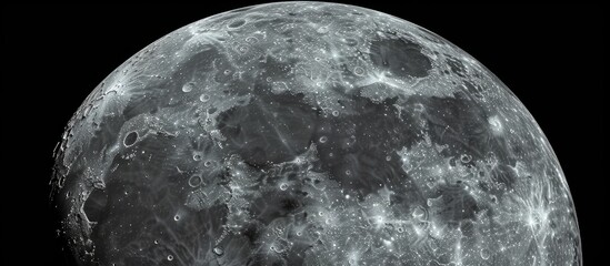 Wall Mural - close-up image of the moon's surface during full moon