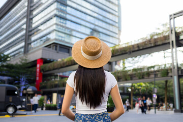 Sticker - Tourist woman visit the Taipei city