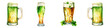 Beer glass isolated on transparent background, St Patrick day theme watercolor elements, Png