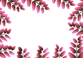 Wall Mural - pink floral frame