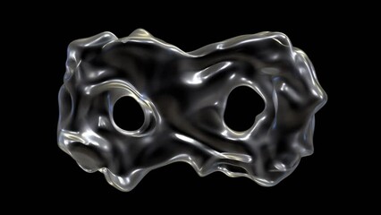 Poster - 3d animation of light shape on black background