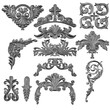 3D illustration of silver ornamental designs