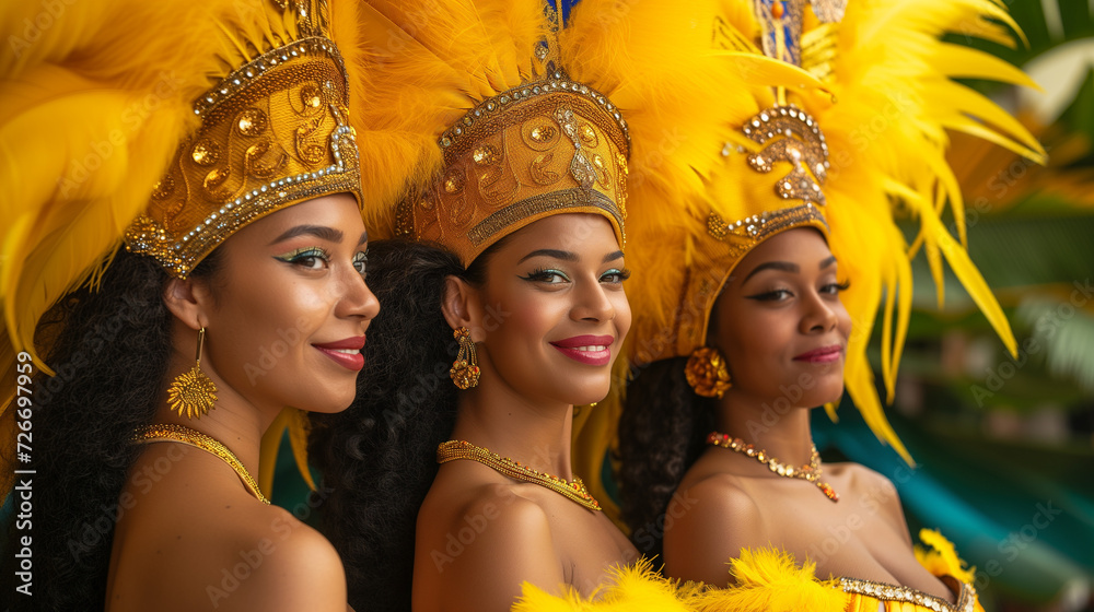 Lets dance all our troubles away. Cropped shot of beautiful samba ...