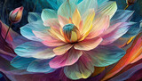 Fototapeta Fototapeta w kwiaty na ścianę - Piękne abstrakcyjne kolorowe kwiaty, dekoracja tło generative ai