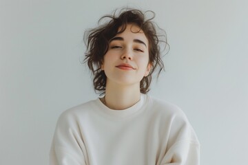 Wall Mural - Shocked Young Woman with Wide Eyes and Open Mouth