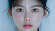 © ADDICTIVE STOCK - Facial symmetry analysis concept with futuristic overlay