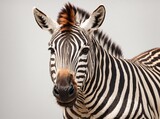 Fototapeta Konie - Zebra in a Well-Lit Space
