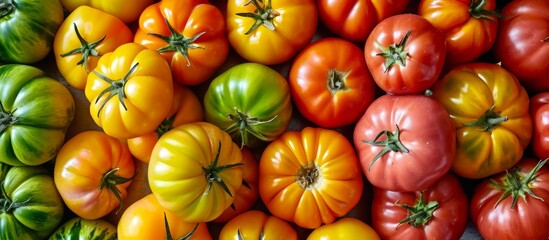 Poster - Eating healthily can be both visually appealing and delicious, with a variety of fresh and colorful tomatoes.