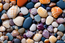 Colored Stones Shells Abstract Pattern Background