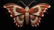 Colorful Butterfly on Black Background. Generative AI