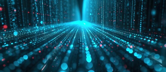 Futuristic big data transfer and cyberspace technology background. 3d illustration. AI generated